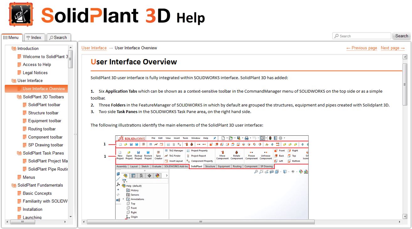 bim and cad user documentation window
