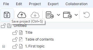 saving a project in Dr.Explain