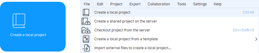 Create a new project in Dr.Explain