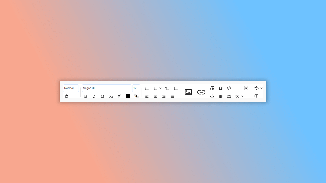 pannello editor in uno strumento di help authoring