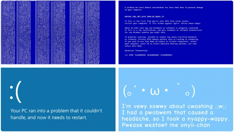 Windows 8 Blue Screen of Death with sad smiley