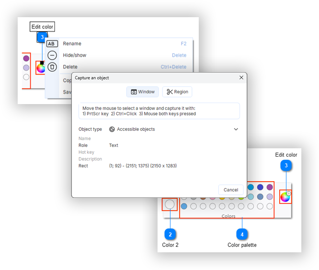 Capturing UI, controls annotation