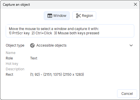 Screen capture area in Dr.Explain