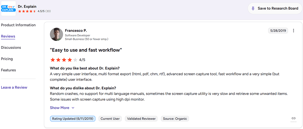 Dr.Explain user reviews