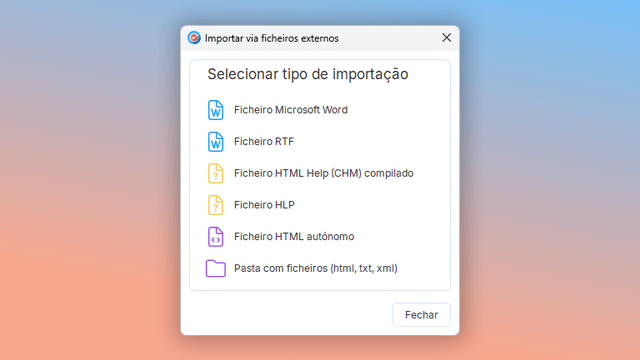 ferramenta de criação de ajuda para arquivos externos